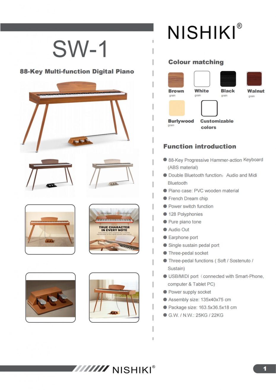 nishiki digital piano, nishiki sw-1